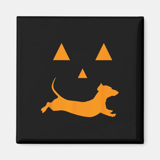 Halloween Pumpkin Dachshund Jack-o-lantern Costume Magneet (Voorkant)