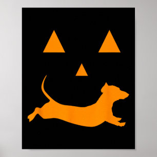 Halloween Pumpkin Dachshund Jack-o-lantern Costume Poster