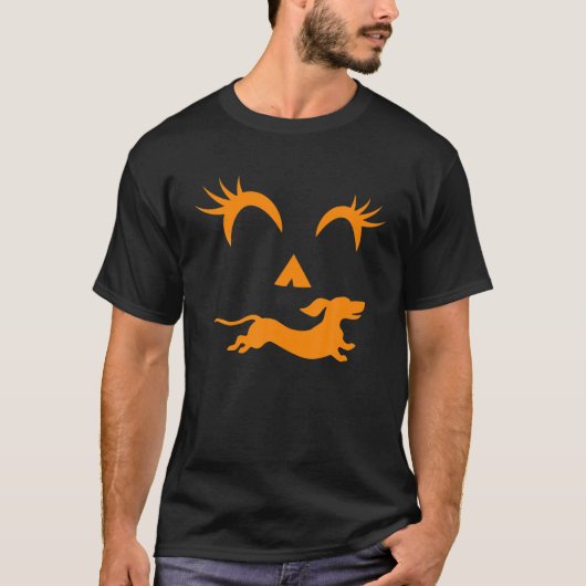 Halloween Pumpkin Dachshund Jack-o-lantern T-shirt (Voorkant)