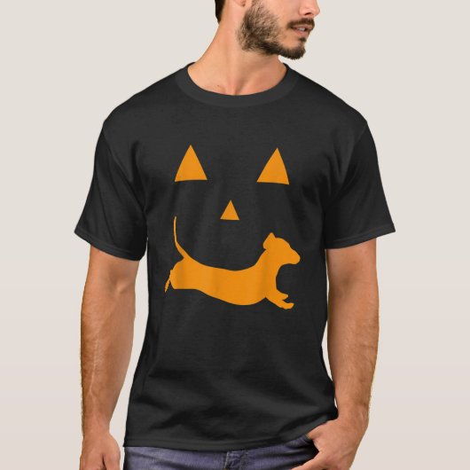 Halloween Pumpkin Dachshund Jackolantern T-shirt (Voorkant)