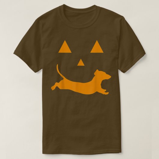 Halloween Pumpkin Dachshund Jacko'lantern T-shirt (Design voorkant)