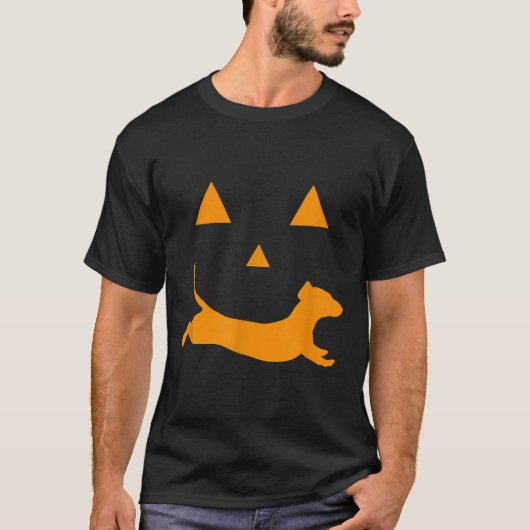 Halloween Pumpkin Dachshund Jackolantern T-shirt (Voorkant)