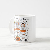 Halloween Pumpkin Dance Spooky Sips voor het Seizo Koffiemok (Voorkant links)