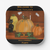 Halloween Pumpkin Decor Party Borden Papieren Bordje (Voorkant)
