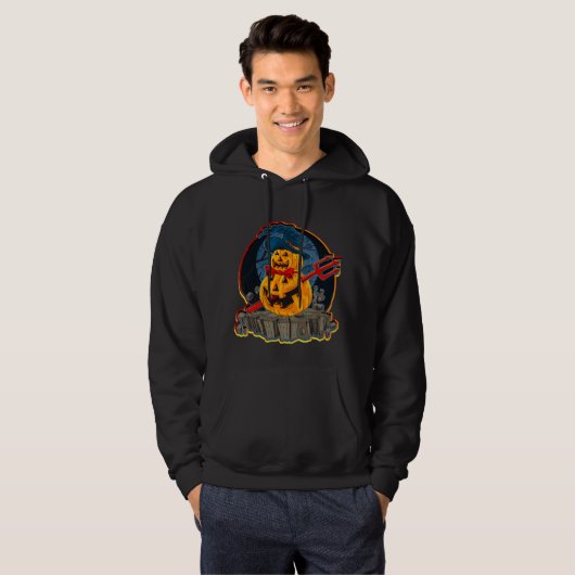 Halloween Pumpkin Devil Trident Zombie Monster Hoodie (Voorkant volledig)