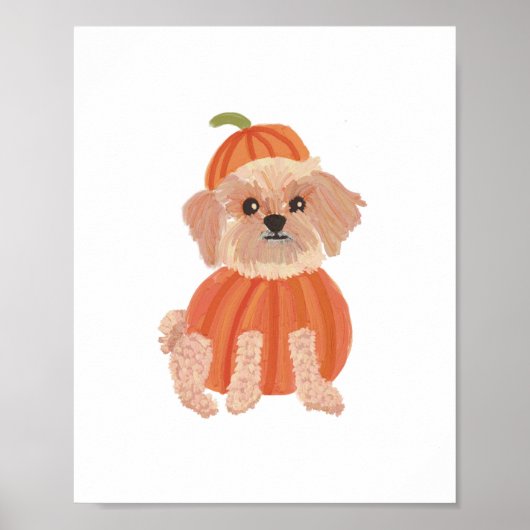 Halloween Pumpkin Dog Poster (Voorkant)