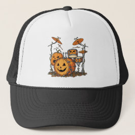 Halloween Pumpkin Drum Set Trucker Pet