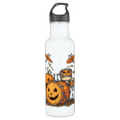 Halloween Pumpkin Drum Set Waterfles (Voorkant)