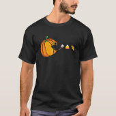 Halloween Pumpkin Eats Candy Skeleton Funny Boys G T-shirt (Voorkant)