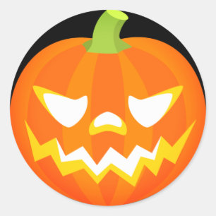 Halloween Pumpkin Emoji Ronde Sticker