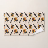 Halloween Pumpkin en Bat Pattern Oranje Black Handdoek (Handdoek)