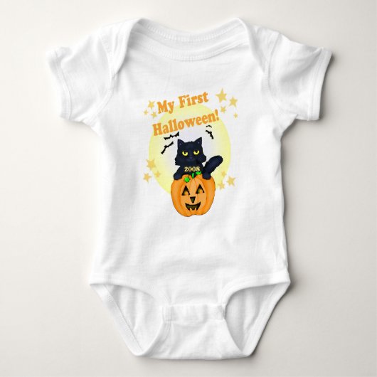 Halloween Pumpkin en Cat T-Shirt (Voorkant)