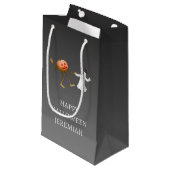 Halloween Pumpkin en Ghost Klein Cadeauzakje (Voorkant Gekanteld)