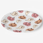 Halloween Pumpkin en Ghost Papieren Bordje (Gekanteld)