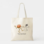 Halloween Pumpkin en Ghost Tote Bag (Achterkant)