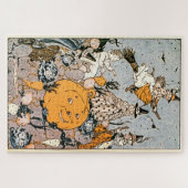 Halloween Pumpkin en heksen met bezems Legpuzzel (Horizontaal)