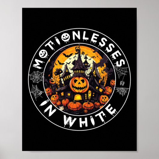 Halloween Pumpkin eng Funny Motionlesses in Whit Poster (Voorkant)