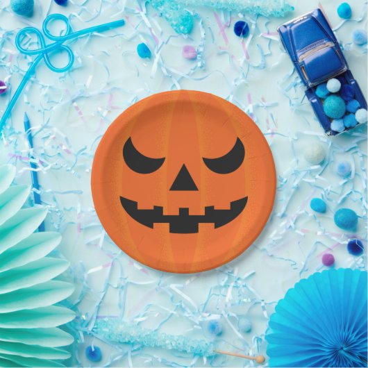 Halloween Pumpkin enigszins eng Face Party Papieren Bordje (Feest)