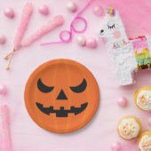 Halloween Pumpkin enigszins eng Face Party Papieren Bordje (Feest)
