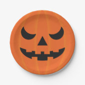 Halloween Pumpkin enigszins eng Face Party Papieren Bordje (Voorkant)