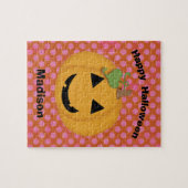 Halloween Pumpkin Face Gepersonaliseerd Kinder Puz Legpuzzel (Horizontaal)