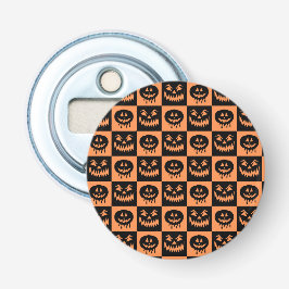 Halloween Pumpkin Face Ghost Spooky Pattern Button Flesopener