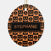 Halloween Pumpkin Face Ghost Spooky Pattern Custom Keramisch Ornament (Links)