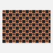 Halloween Pumpkin Face Ghost Spooky Pattern Inpakpapier Vel (Voorkant 3)