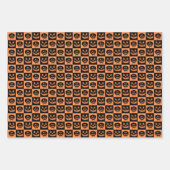 Halloween Pumpkin Face Ghost Spooky Pattern Inpakpapier Vel (Voorkant)