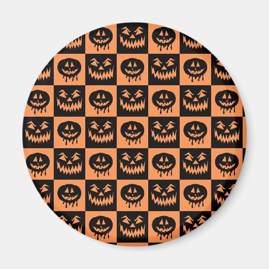 Halloween Pumpkin Face Ghost Spooky Pattern Magneet (Voorkant)