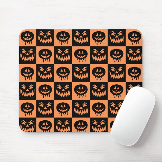 Halloween Pumpkin Face Ghost Spooky Pattern Muismat (Met muis)