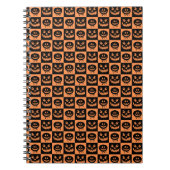 Halloween Pumpkin Face Ghost Spooky Pattern Notitieboek (Voorkant)