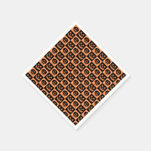 Halloween Pumpkin Face Ghost Spooky Pattern Servet (Hoek)