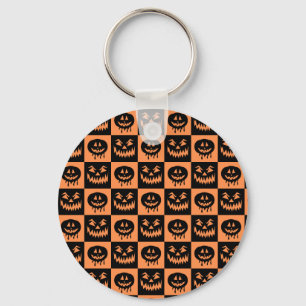 Halloween Pumpkin Face Ghost Spooky Pattern Sleutelhanger