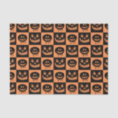 Halloween Pumpkin Face Ghost Spooky Pattern Tissuepapier (Voorkant)
