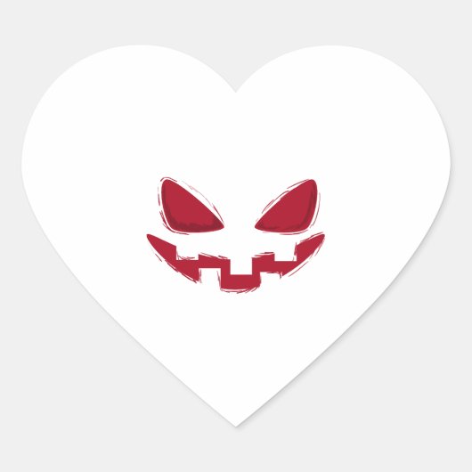 Halloween Pumpkin Face Hart Sticker (Voorkant)