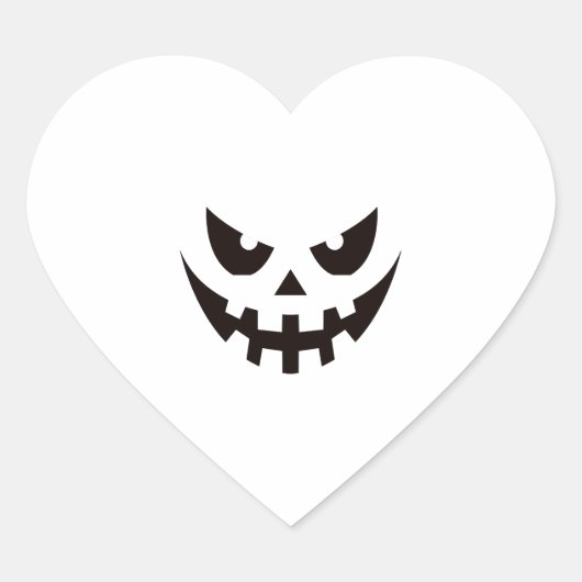 Halloween Pumpkin Face Hart Sticker (Voorkant)