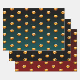 Halloween Pumpkin Face Inpakpapier Vel