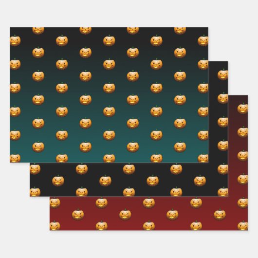 Halloween Pumpkin Face Inpakpapier Vel (Set)