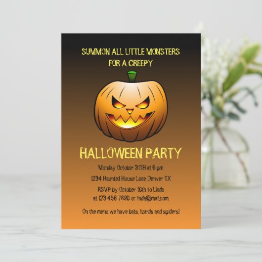 Halloween Pumpkin Face Kaart (Staand voorkant)