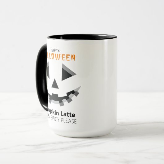 Halloween Pumpkin Face Latte Lover Mok (Voorkant links)