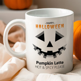 Halloween Pumpkin Face Latte Lover Mok