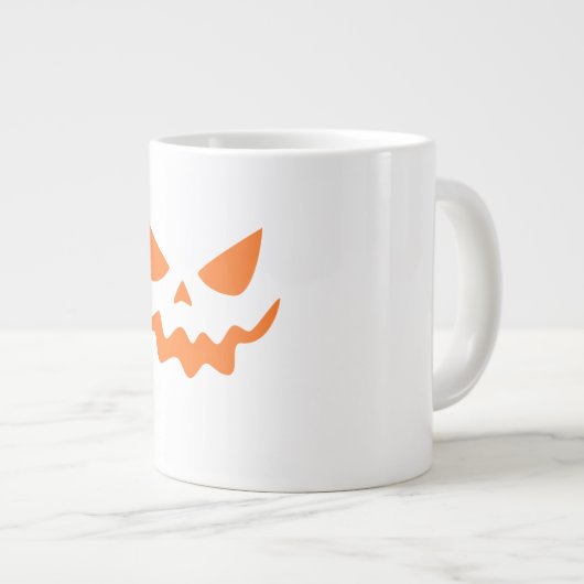 Halloween Pumpkin Face Mug – Cute & Festive Orange Grote Koffiekop (Voorkant rechts)