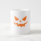 Halloween Pumpkin Face Mug – Cute & Festive Orange Grote Koffiekop (Voorkant)