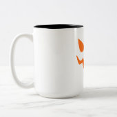 Halloween Pumpkin Face Mug – Cute & Festive Orange Tweekleurige Koffiemok (Links)