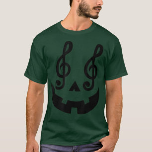 Halloween Pumpkin Face Muzieknoten Music Teacher G T-shirt