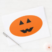 Halloween Pumpkin Face Ovale Sticker (Envelop)