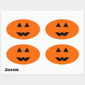Halloween Pumpkin Face Ovale Sticker (Vel)