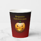 Halloween Pumpkin Face Papieren Bekers (Voorkant)