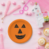 Halloween Pumpkin Face Papieren Bordje (Feest)